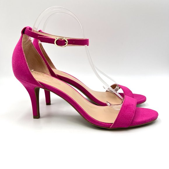 Bandolino Womens Size 10 Fuchsia Pink Faux Suede Microsuede Sandals Heels Shoes - Picture 1 of 13